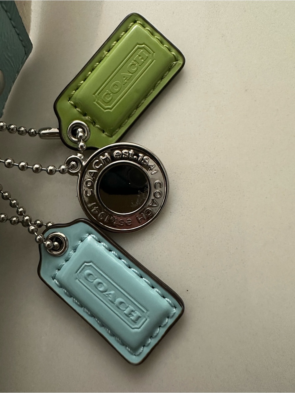 Vintage Coach Signature Nylon Swingpack Crossbody Lime Green Blue Y2K Charm Trio - Picture 3 of 6